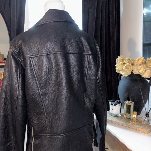 French Connection Black Leather Jacket - Picture 5 of 8